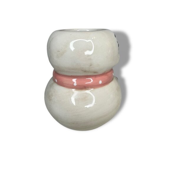 Johanna Parker Snowman Ceramic Mug White Pink Polk A Dot - Picture 4 of 8